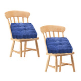 NNEAGS 2X Blue Square Cushion Soft Leaning Plush Backrest Throw Seat Pillow Home Office Decor