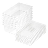 NNEAGS 150mm Clear Gastronorm GN Pan 1/1 Food Tray Storage Bundle of 6 with Lid