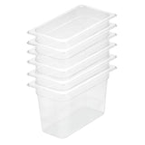 NNEAGS 200mm Clear Gastronorm GN Pan 1/3 Food Tray Storage Bundle of 6