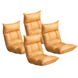 NNEAGS 4X Yellow Lounge Recliner Lazy Sofa Bed Tatami Cushion Collapsible Backrest Seat Home Office Decor