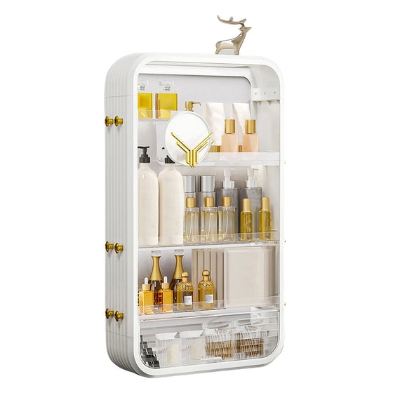 NNEAGS White Multi Tier Cosmetic Storage Rack Bathroom Vanity Tray Display Stand Organiser