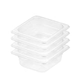 NNEAGS 65mm Clear Gastronorm GN Pan 1/6 Food Tray Storage Bundle of 4