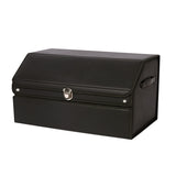 NNEAGS 60cm Leather Car Boot Collapsible Foldable Trunk Cargo Organizer Portable Storage Box with Lock Black