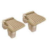 NNEAGS 2X Beige Ripple Inflatable Car Mattress Portable Camping Air Bed Travel Sleeping Kit Essentials