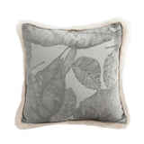 NNEAGS 45cm Wabi-sabi Raised Embroidery Leaf & Square Throw Pillow