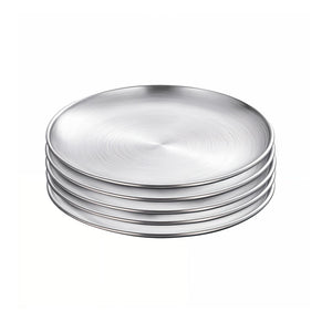 NNEAGS 26cm Premium Silver Grilling Plate - Durable, Heat-Resistant, Perfect for BBQs and Outdoor Cooking Kitchen Essential