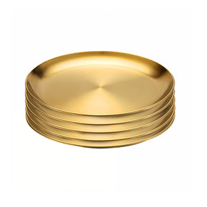 NNEAGS 26cm Premium Gold Grilling Plate - Durable, Heat-Resistant, Perfect for BBQs and Outdoor Cooking Kitchen Essential