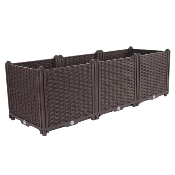 NNEAGS 120cm Raised Planter Box Vegetable Herb Flower Outdoor Plastic Plants Garden Bed Deepen