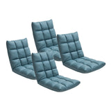 NNEAGS 4X Green Lounge Floor Recliner Adjustable Gaming Sofa Bed Foldable Indoor Outdoor Backrest Seat Home Office Decor