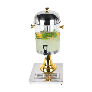 NNEAGS Single 8L Stainless Steel Dispenser Beverage Juicer Transparent Commercial Drink Container Jug