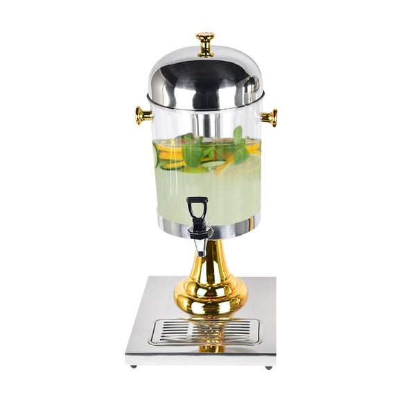 NNEAGS Single 8L Stainless Steel Dispenser Beverage Juicer Transparent Commercial Drink Container Jug