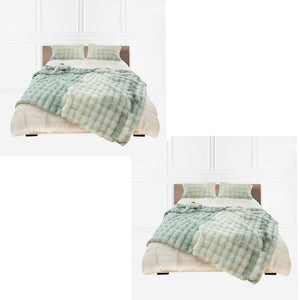 NNEAGS 2X 200cm Light Green Fuzzy Super Soft and Cozy Fluffy Throw Blanket