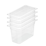 NNEAGS 200mm Clear Gastronorm GN Pan 1/3 Food Tray Storage Bundle of 4