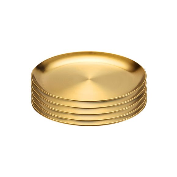 NNEAGS 20cm Premium Gold Grilling Plate - Durable, Heat-Resistant, Perfect for BBQs and Outdoor Cooking Kitchen Essential