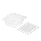 NNEAGS 65mm Clear Gastronorm GN Pan 1/6 Food Tray Storage with Lid