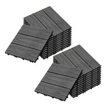 NNEAGS 2X 11 pcs Dark Grey DIY Wooden Composite Decking Tiles Garden Outdoor Backyard Flooring Home Decor
