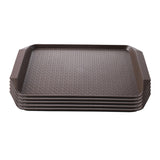 NNEAGS Rectangular Serving Tray Heavy Duty Waterproof Stackable Plastic Food Snack Pan Set of 5 Coffee