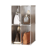 NNEAGS 2 Tier Multifunctional PP Plastic Bag Box Portable Cubby DIY Storage Shelves Stackable Handbag Purse Organiser