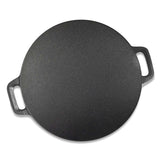 NNEAGS 37cm Cast Iron Induction Crepes Pan Baking Cookie Pancake Pizza Bakeware