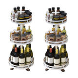 NNEAGS 2X 3 Tier Steel White Round Rotating Multi-Function Kitchen Portable Storage Spice Seasoning Kitchen Countertop Organiser Shelf