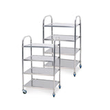 NNEAGS 2X 4 Tier 860x540x1170 Stainless Steel Kitchen Dining Food Cart Trolley Utility