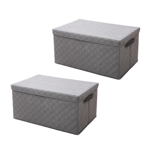 NNEAGS 2X Small Grey Non-Woven Diamond Quilt Grid Fabric Storage/Organizer Box