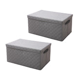 NNEAGS 2X Small Grey Non-Woven Diamond Quilt Grid Fabric Storage/Organizer Box