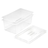 NNEAGS 200mm Clear Gastronorm GN Pan 1/1 Food Tray Storage Bundle of 2 with Lid