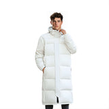 NNEAGS abbee White 2XL Winter Hooded Overcoat Long Jacket Stylish Lightweight Quilted Warm Puffer Coat