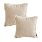NNEAGS 2X 45cm Milk Coffee Home Aesthetic Chenille Texture Tassel Square Throw pillow