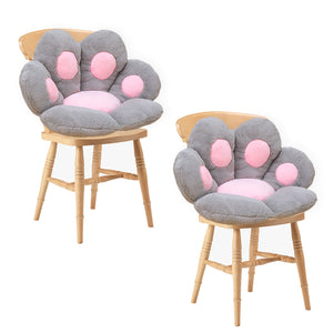 NNEAGS 2X Grey Paw Shape Cushion Warm Lazy Sofa Decorative Pillow Backseat Plush Mat Home Decor