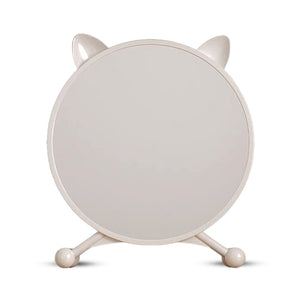 NNEAGS 40cm White Smart Makeup Bedroom Table Mirror Cat Ear Style No LED Light