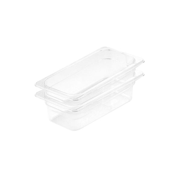 NNEAGS 100mm Clear Gastronorm GN Pan 1/3 Food Tray Storage Bundle of 2