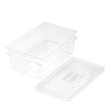 NNEAGS 150mm Clear Gastronorm GN Pan 1/1 Food Tray Storage Bundle of 2 with Lid