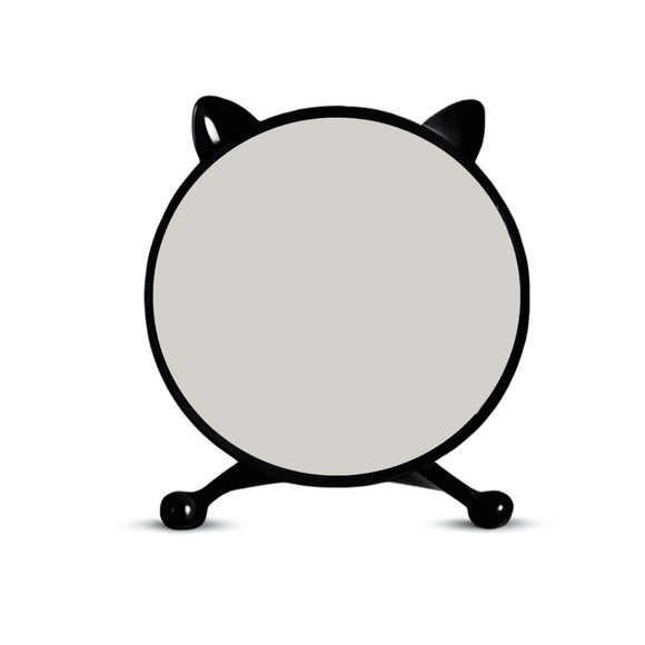 NNEAGS 30cm Black Smart Makeup Bedroom Table Mirror Cat Ear Style No LED Light