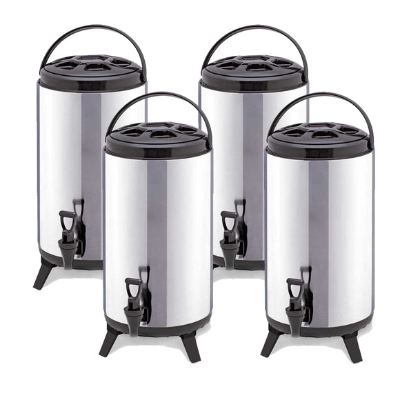 NNEAGS 4X 18L Portable Insulated Cold/Heat Coffee Tea Beer Barrel Brew Pot With Dispenser