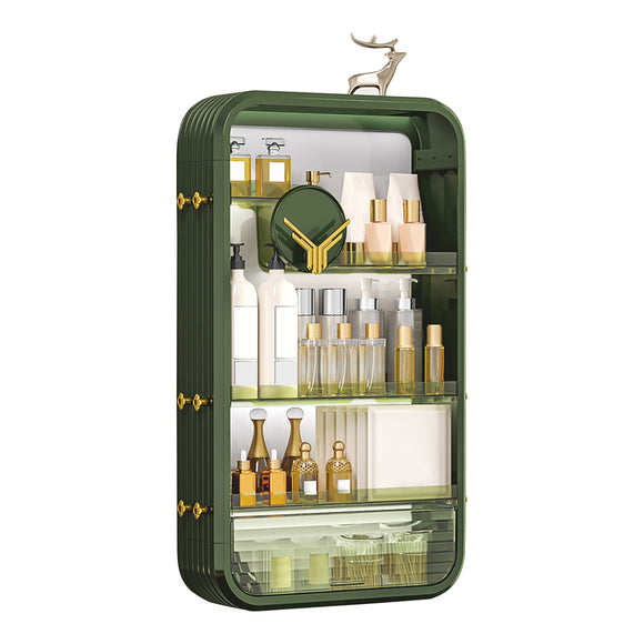 NNEAGS Green Multi Tier Cosmetic Storage Rack Bathroom Vanity Tray Display Stand Organiser
