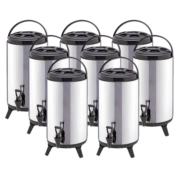 NNEAGS 8X 14L Portable Insulated Cold/Heat Coffee Tea Beer Barrel Brew Pot With Dispenser
