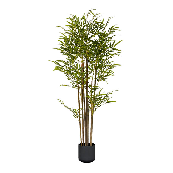 NNEAGS 120cm Lucky Bamboo Tree Bambusa Vulgaris Artificial Plant w/ 7 Branches Home Accent Decor