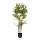 NNEAGS 120cm Lucky Bamboo Tree Bambusa Vulgaris Artificial Plant w/ 7 Branches Home Accent Decor