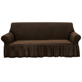 NNEAGS 3-Seater Coffee Sofa Cover with Ruffled Skirt Couch Protector High Stretch Lounge Slipcover Home Decor