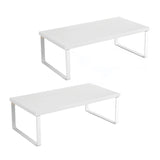 NNEAGS 2X 40cm White Computer Monitor Elevated Stand Desktop Support Station Rack
