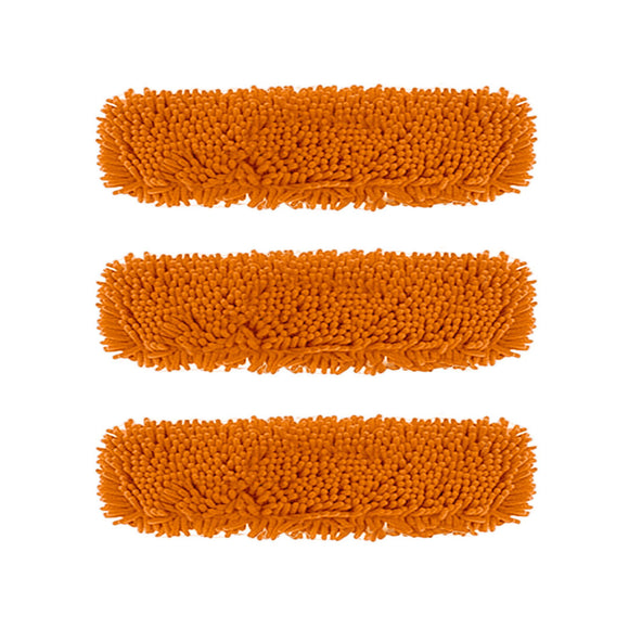 NNEAGS 3X 60x12 Orange Microfiber Flat Mop Floor Cleaning Pads Rotating Dust Remover