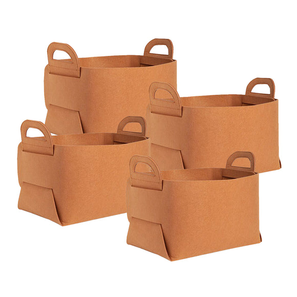NNEAGS 4X Large Coffee Foldable Felt Storage Portable Collapsible Bag Home Office Foldable Organiser with Carry Handles