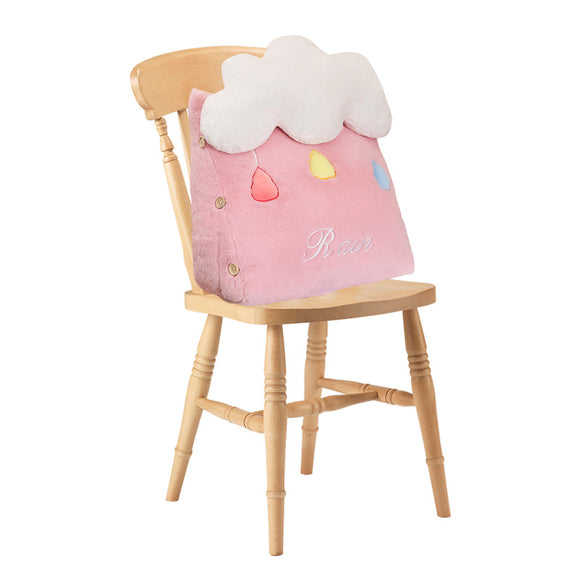 NNEAGS Pink Cute Rain Cloud Cushion Soft Leaning Lumbar Wedge Pillow Bedside Plush Home Decor