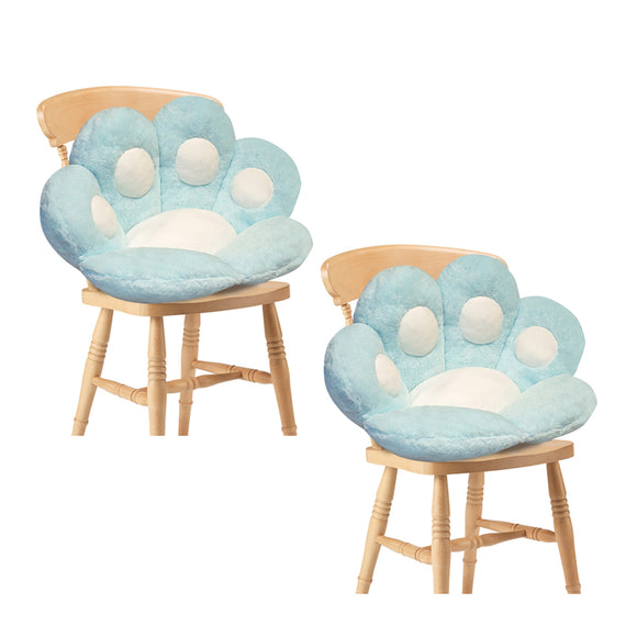 NNEAGS 2X 70cm Mint Blue Paw Shape Cushion Warm Lazy Sofa Decorative Pillow Backseat Plush Mat Home Decor