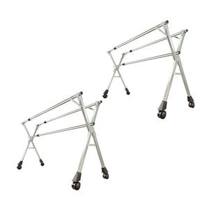 NNEAGS 2X 200cm Portable Drying Rack Clothes Steel Laundry Rack Foldable Space-Saving Laundry Holder 3 Poles