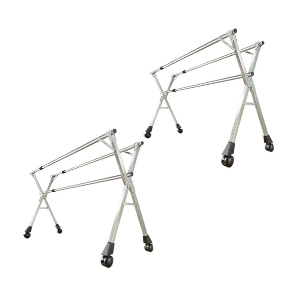 NNEAGS 2X 200cm Portable Drying Rack Clothes Steel Laundry Rack Foldable Space-Saving Laundry Holder 3 Poles