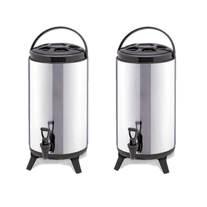 NNEAGS 2X 16L Portable Insulated Cold/Heat Coffee Tea Beer Barrel Brew Pot With Dispenser