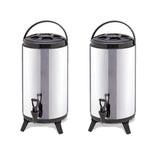 NNEAGS 2X 16L Portable Insulated Cold/Heat Coffee Tea Beer Barrel Brew Pot With Dispenser